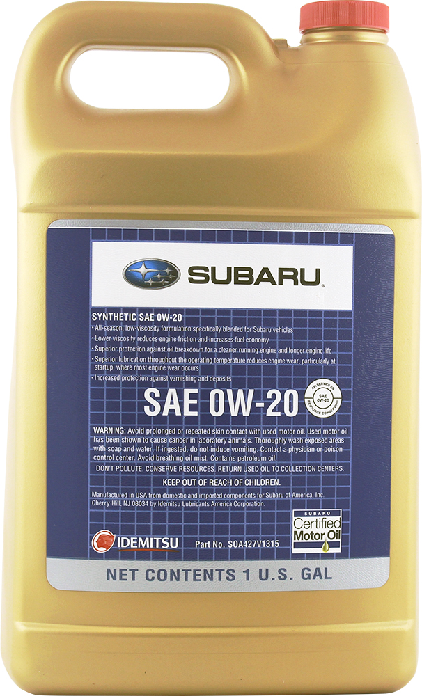 Олива моторна SUBARU Synthetic Oil 0W-20 3.785 л (SOA427V1315)